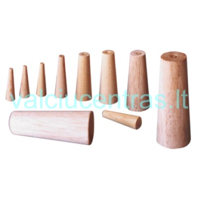 Mediniai kaiščiai įvairaus diametro 10 vnt.